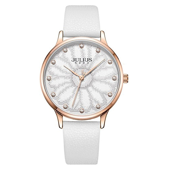 Đồng Hồ Nữ JA-1084A Julius Hàn Quốc Dây Da (Trắng) 