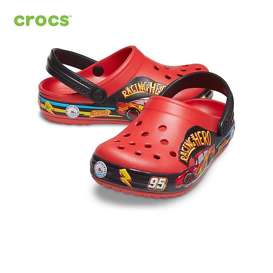 Giày lười trẻ em crocs fw funlab clog toddler cars lights band flame - ảnh sản phẩm 6