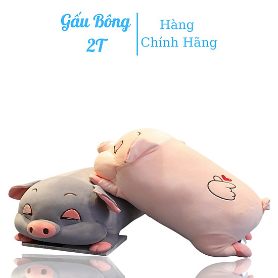 Gấu bông gối ôm 2t heo mắt híp mũm mĩm dễ thương - ảnh sản phẩm 1