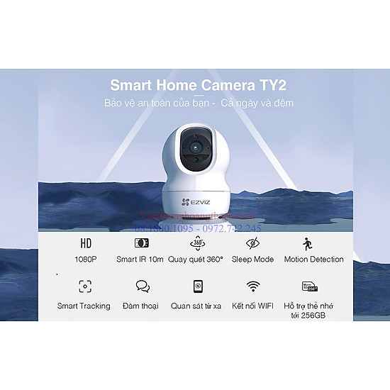 Camera ip wifi trong nhà ezviz ty2 1080p - hàng chính hãng - ảnh sản phẩm 3