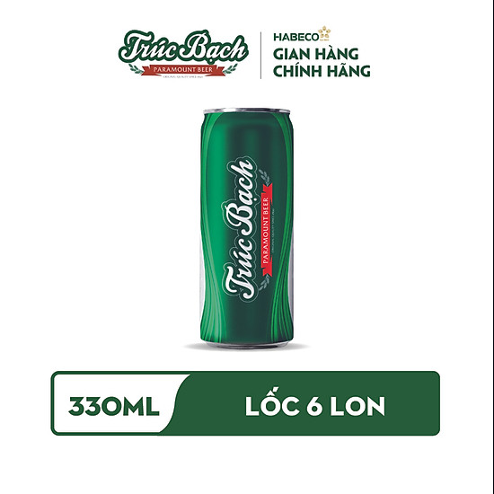 Lốc 6 lon bia trúc bạch 330ml lon - ảnh sản phẩm 2