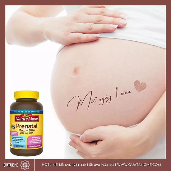 Thực phẩm chức năng cho bà bầu nature made prenatal multi + dha 150 viên - ảnh sản phẩm 4