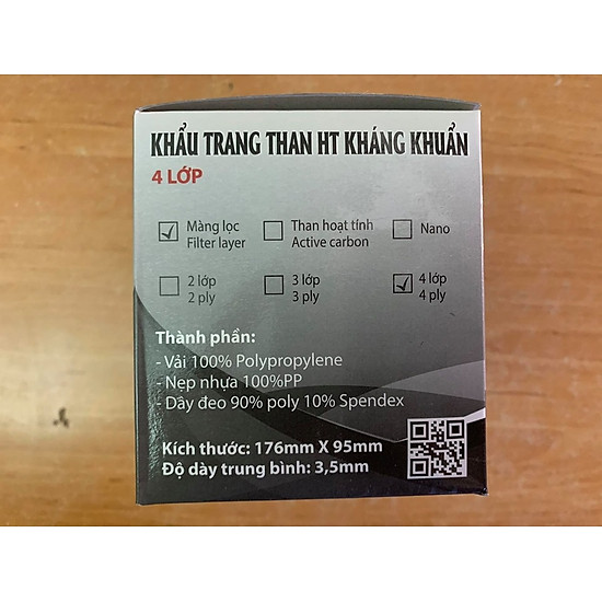 Khẩu trang y tế 4 lớp than number one  hộp 50 cái - ảnh sản phẩm 2