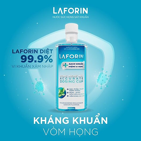 Nước súc miệng kháng khuẩn không cồn laforin chlorhexidine 500ml - ảnh sản phẩm 3