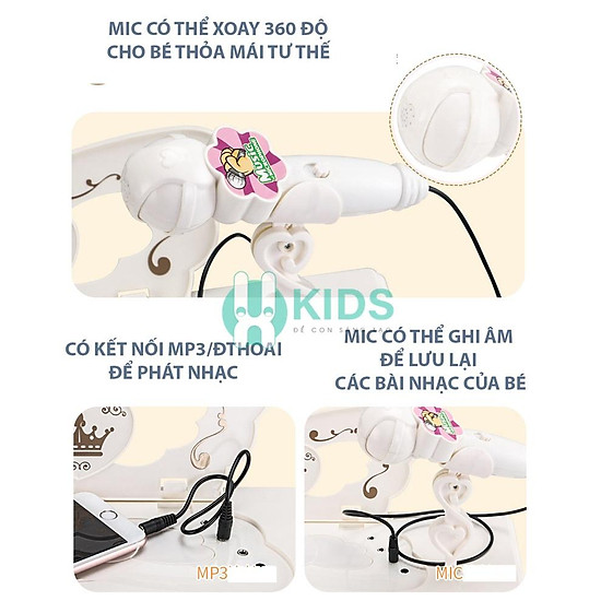 Đàn piano mini cho bé kèm mic thu âm, có kết nối điện thoại - ảnh sản phẩm 4