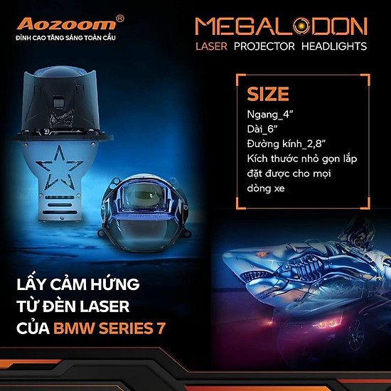 Đèn bi laser megalodon siêu pha aozoom chính hãng - ảnh sản phẩm 9