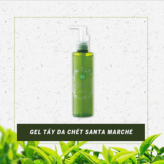 Gel tẩy tế bào da chết trà xanh nhật bản santa marché green tea clear - ảnh sản phẩm 1