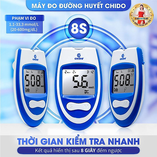 Máy đo đường huyết cao cấp chido, tặng 50 que thử + kim - ảnh sản phẩm 7