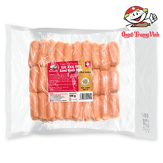 Xúc xích heo xông khói mini 4-6cm 15g mini smoked pork sausage200gr pe - ảnh sản phẩm 2