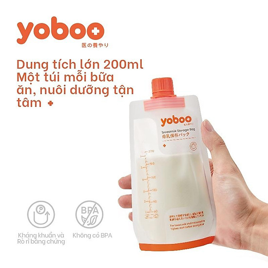 Combo 3 hộp túi trữ sữa mẹ nút vặn 200ml yoboo 90 túi - ảnh sản phẩm 2