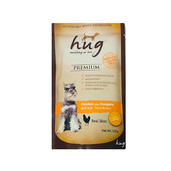 Pate hug cho chó mọi lứa tuổi vị gà và bí đỏ gói 120g - bao bì chính hãng - ảnh sản phẩm 1