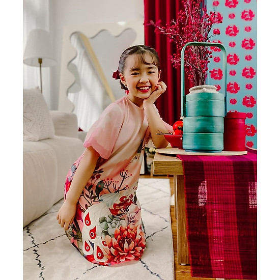 Váy suông kid cam hồng sắc xuân 1ad4004 adore dress - ảnh sản phẩm 1