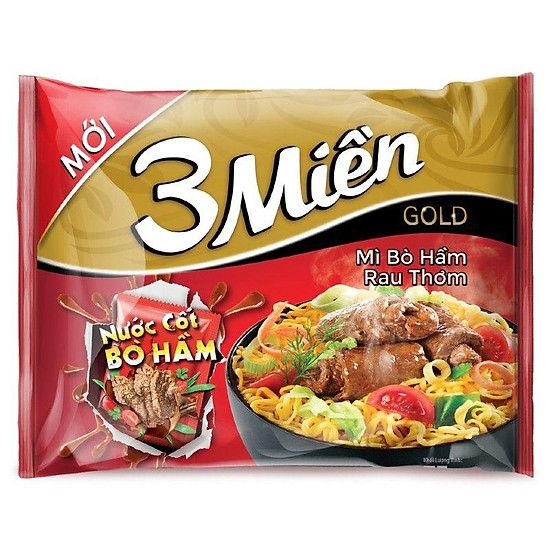 Mì 3 miền gold bò hầm rau thơm 75g - 8936048470524 - ảnh sản phẩm 1