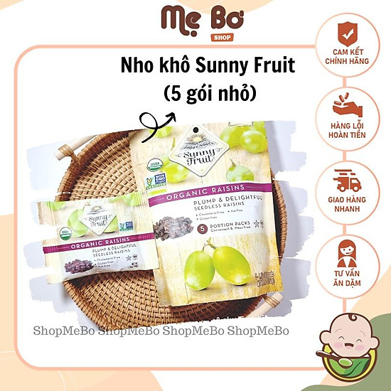 Quả khô hữu cơ sunny fruit gói nhỏ 50g nho khô, mơ khô, sung fig khô... - ảnh sản phẩm 2