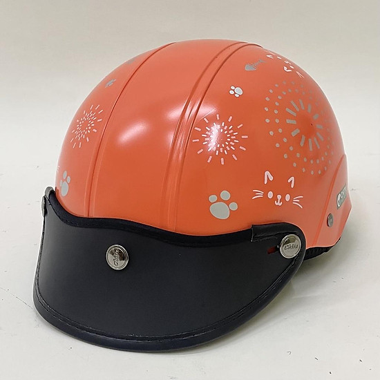 Mũ bảo hiểm 1 2 đầu chita helmets ct31 tem hoa mèo - ảnh sản phẩm 3