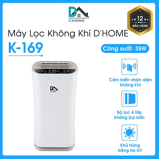 Máy lọc không khí dhome k-169 có tia uv khử khuẩn - lọc bụi mịn - ảnh sản phẩm 2