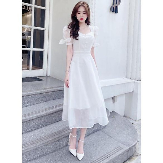 Đầm nữ thiết kế – váy trắng xòe - Đầm dự tiệc | ThờiTrangNữ.vn