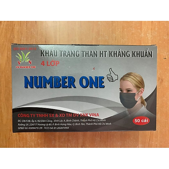 Khẩu trang y tế 4 lớp than number one  hộp 50 cái - ảnh sản phẩm 3