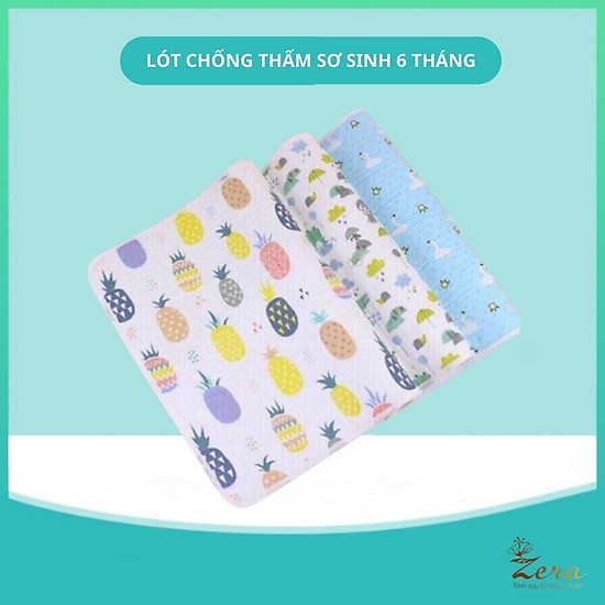 Tấm tót chống thấm cho bé sơ sinh 6 lớp sợi tre zera 50x70cm - ảnh sản phẩm 1