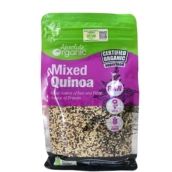 Hạt diêm mạch hữu cơ úc mix 3 màu quinoa mix túi 400gram - ảnh sản phẩm 1