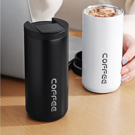 Bình giữ nhiệt kiểu dáng coffee holic 550ml chất liệu thép không gỉ inox 304 nhỏ gọn, tiện lợi bgn13 8