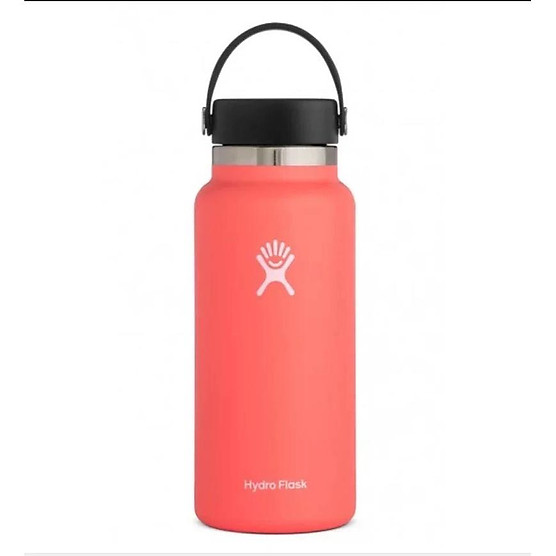 Bình giữ nhiệt chân không miệng rộng vỏ rơm hydro flask, bình cách nhiệt thép không gỉ, chai nước miệng rộng thể thao. 1