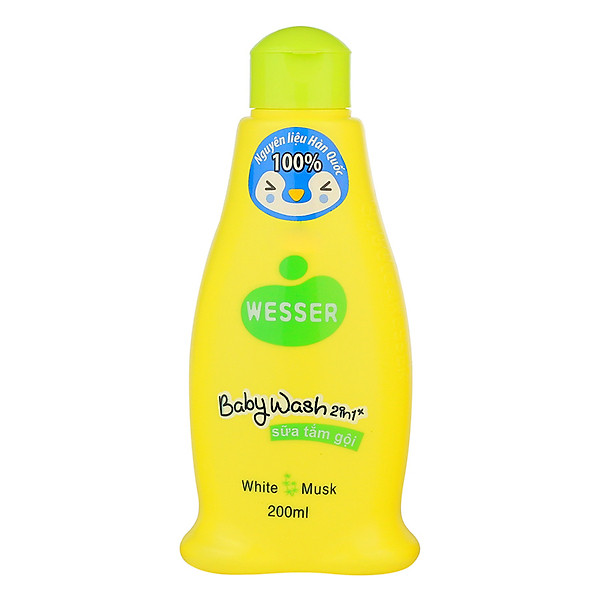 Sữa Tắm Gội Wesser 2in1 Hương Cỏ Xạ Hương (200ml) - Xanh Lá