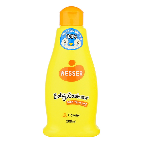 Sữa Tắm Gội Wesser 2in1 Hương Phấn (200ml) - Cam