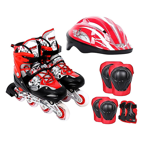 Bộ Giày Patin PTB 3 In 1 Size L (39 – 42) - Đỏ + Tặng Cặp Găng Tay Chống Nắng Sportslink CBPTBDL