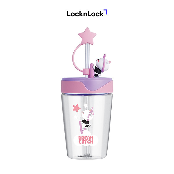 Ly nhựa LocknLock Dream Catcher ABF779 520ml có nắp đậy ống hút