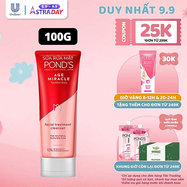 Sữa Rửa Mặt Ngăn Ngừa Lão Hóa Pond’S Age Miracle 100G