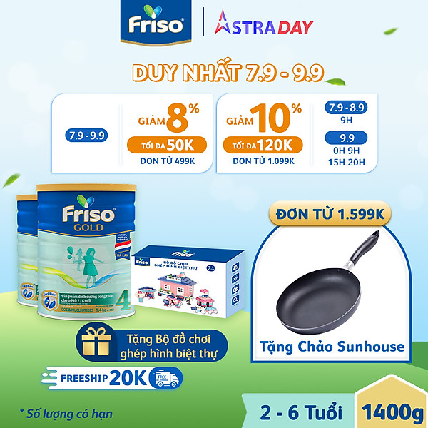 Combo 2 Lon Sữa Friso Gold 4 1400G/Lon