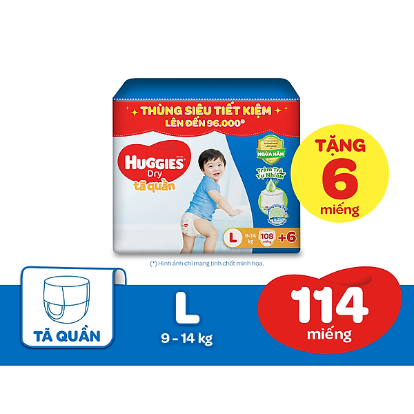 Tã Quần Huggies Dry Tràm Trà Tự Nhiên Mega Jumbo