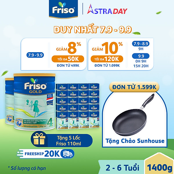 Combo 2 Lon Sữa Friso Gold 4 1400G/Lon