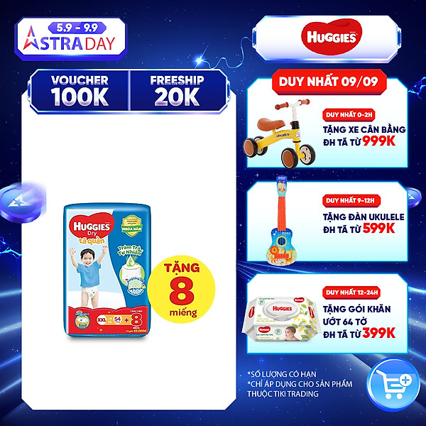 Tã Quần Huggies Dry Tràm Trà Tự Nhiên Gói Cực Đại