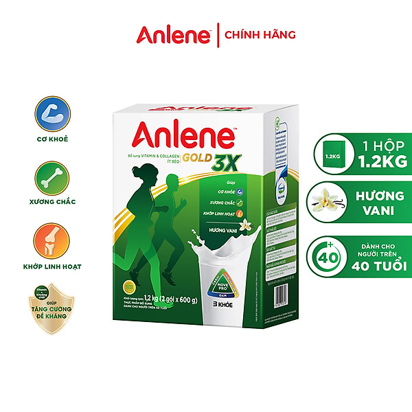 Sữa Bột Anlene Gold Movepro 3X Hương Vanilla (Hộp Giấy 1,2kg)