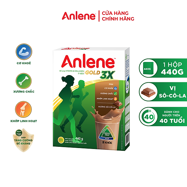 Sữa Bột Anlene Gold Movepro Hương Chocolate (Hộp Giấy 440g)