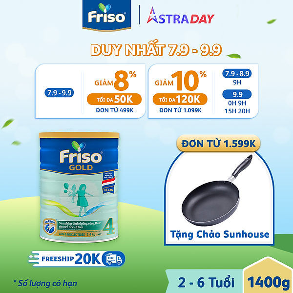 Sữa Bột Friso Gold 4 1400G Dành Cho Trẻ Từ 2 – 6 Tuổi