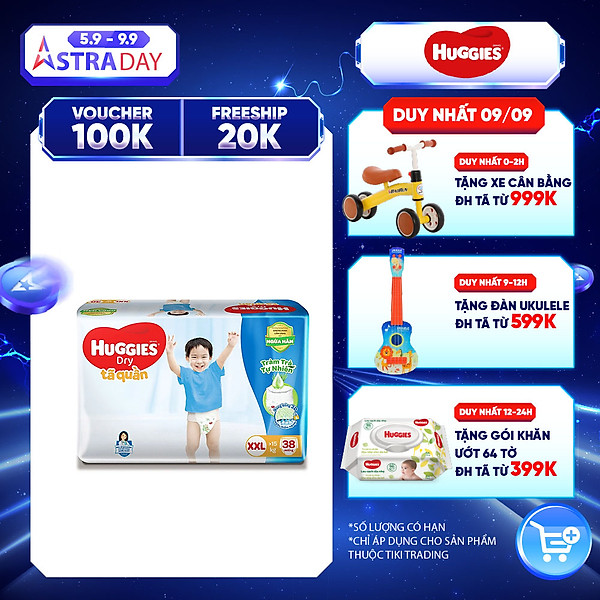 Tã Quần Huggies Dry Tràm Trà Tự Nhiên Gói Đại