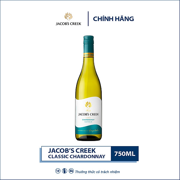{Freeship 50K} Rượu vang trắng Jacob's Creek Classic Chardonnay 750ml 11.9% - 13.9% - Không hộp