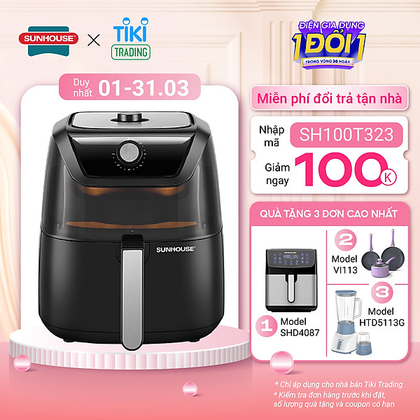 Nồi chiên không dầu 6L Sunhouse SHD4028 - Hàng chính hãng