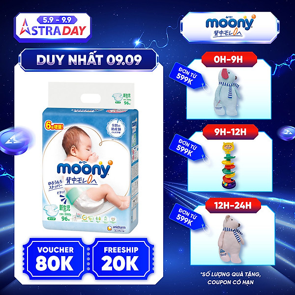 Tã Dán Moony Cao Cấp Newborn 90+6 – Nhập Khẩu Từ Nhật Bản