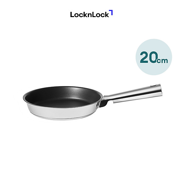 Chảo SUIT STS LocknLock - hệ thống khóa dầu - Thép không gỉ - Thiết kế móc treo - Dùng bếp từ - Màu tự nhiên