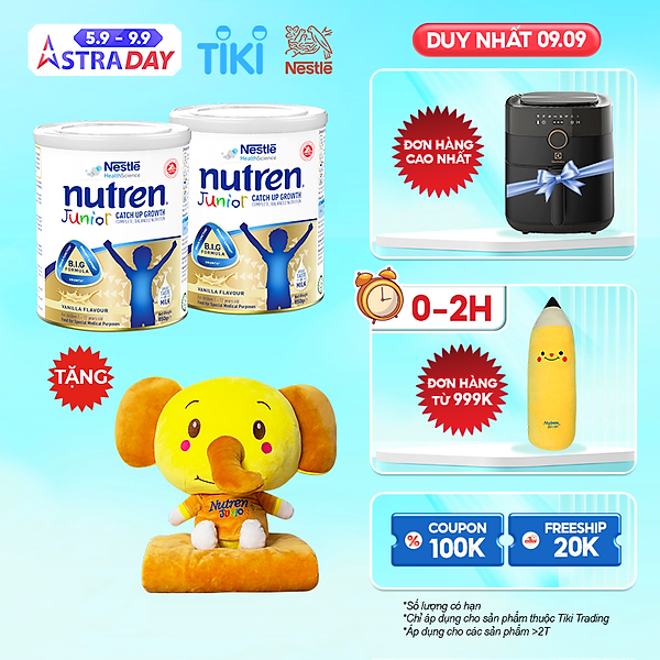 Combo 2 Lon Sữa Dinh Dưỡng Nutren Junior 850G