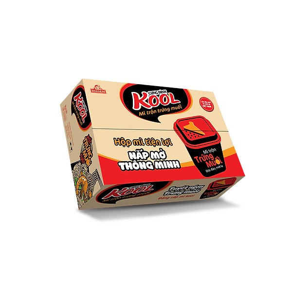 Thùng 12 Hộp Mì Trộn Trứng Muối Cung Đình Kool (90g x 12 Hộp)
