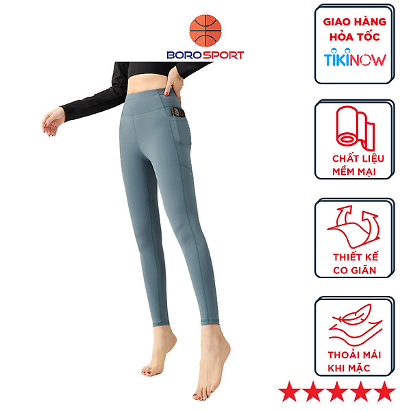 Quần Thể Thao Gym Yoga Nữ Tôn Dáng Mông Đào Lưng Cao Co Giãn THoải Mái , Có Túi Hông Tiện Lợi Cleacco , đủ size - Hàng Chính Hãng BORO SPORT