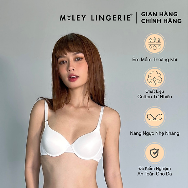 Áo Ngực Cotton Có Gọng Mút Mỏng 1cm Flexi Miley Lingerie BRC_012