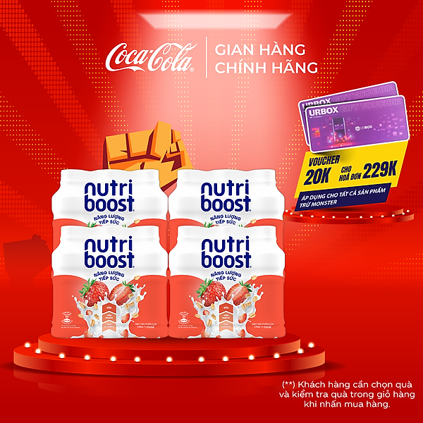 Lốc 24 Chai Thực phẩm bổ sung Nước uống sữa trái cây Nutriboost Energyze Blend 297ml/Chai Coca-Cola Official Store