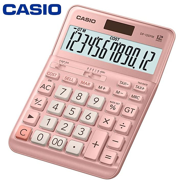 Máy Tính CASIO DF-120FM Cỡ Trung Bề Mặt Kim Loại Số To