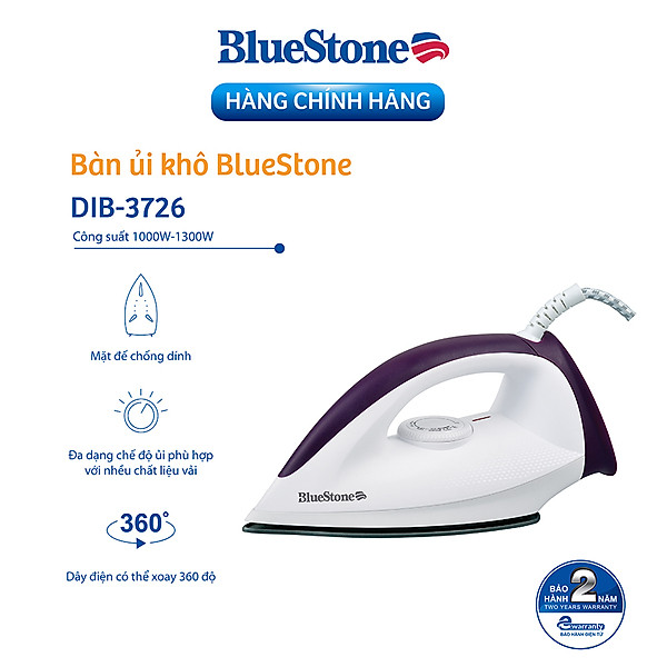 Bàn Là Khô Bluestone DIB-3726 (1300W) – Hàng Chính Hãng